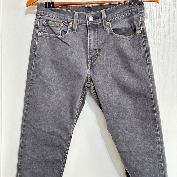 Vintage Levis 502 Jeans Mens Straight 28x30 Light Gray skater Button Fly Stretch - Picture 3 of 16